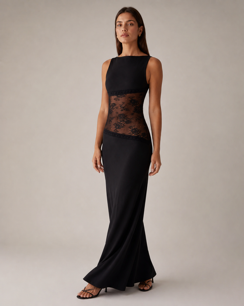 Black Lace Maxi Dress