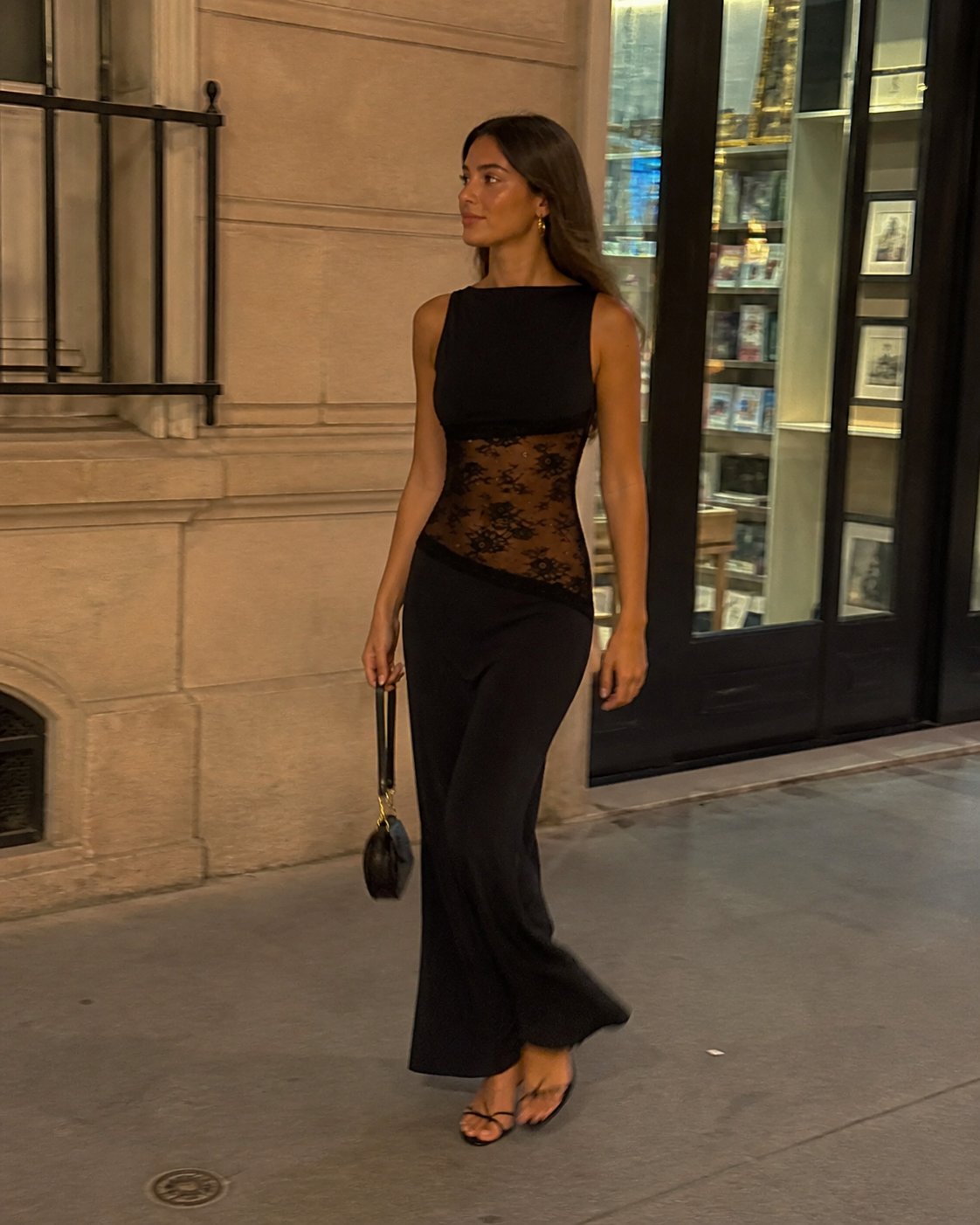 Black Lace Maxi Dress