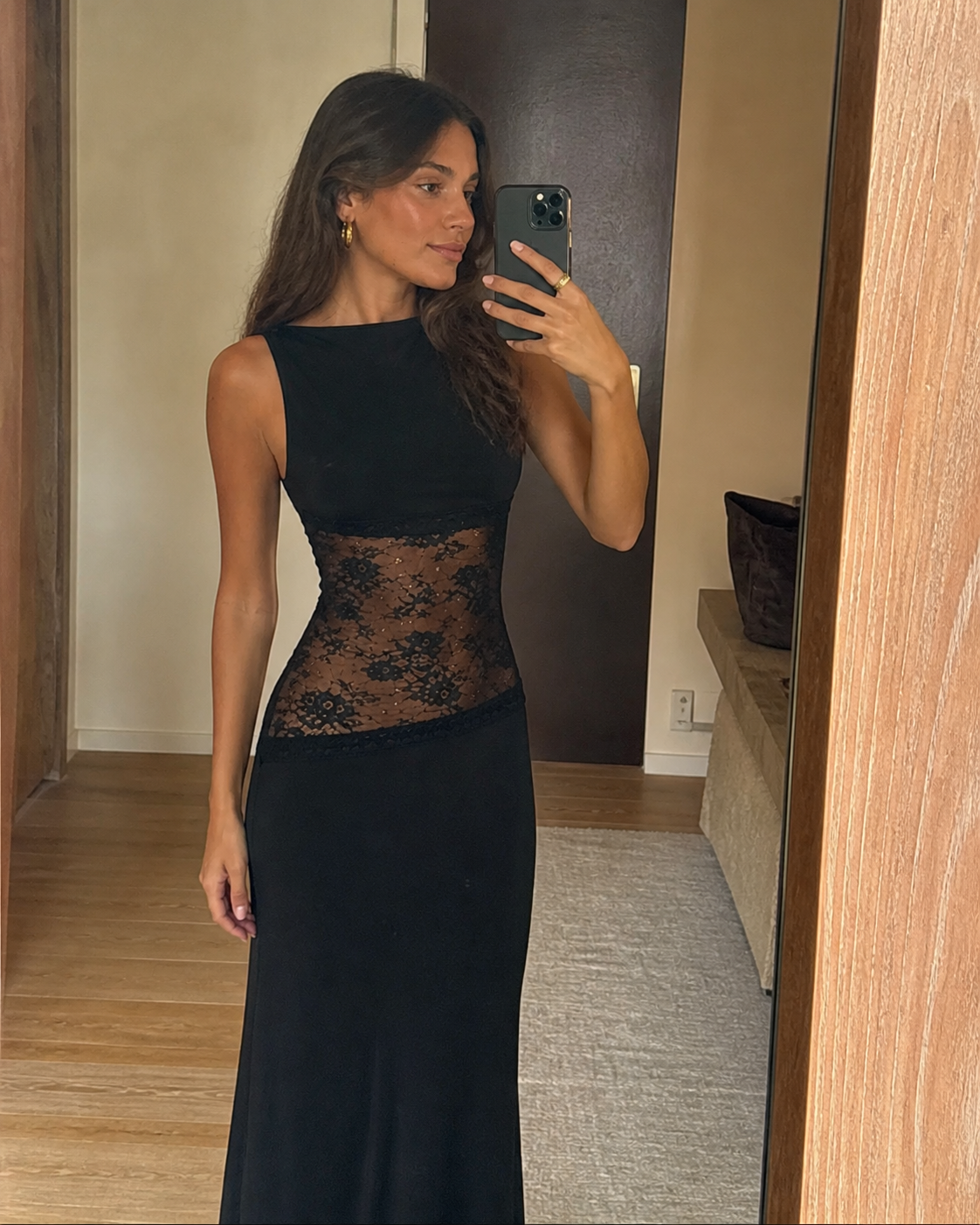 Black Lace Maxi Dress