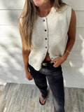 Button Up Knit Sweater Vest