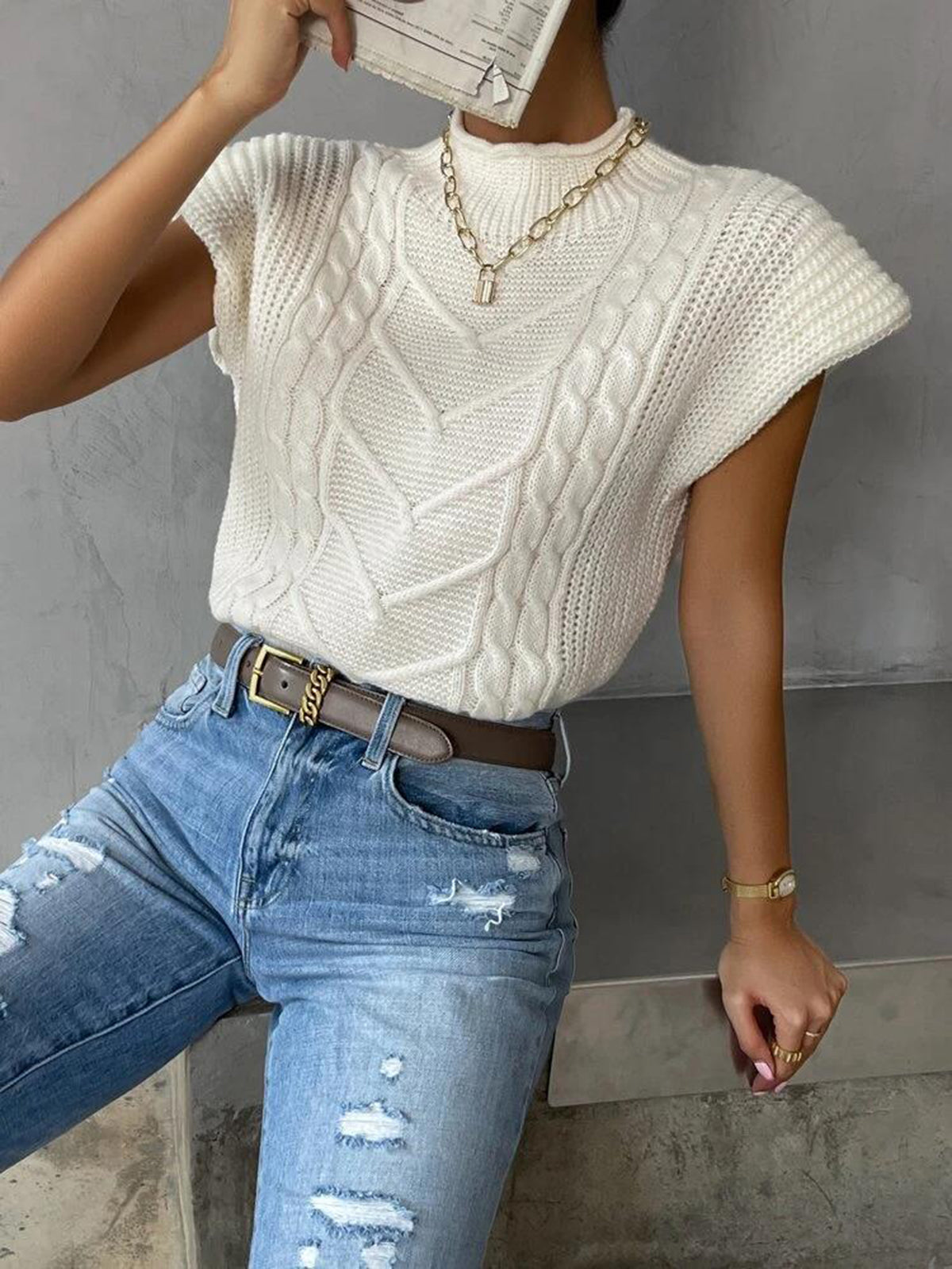 Cap Sleeve Sweater Vest