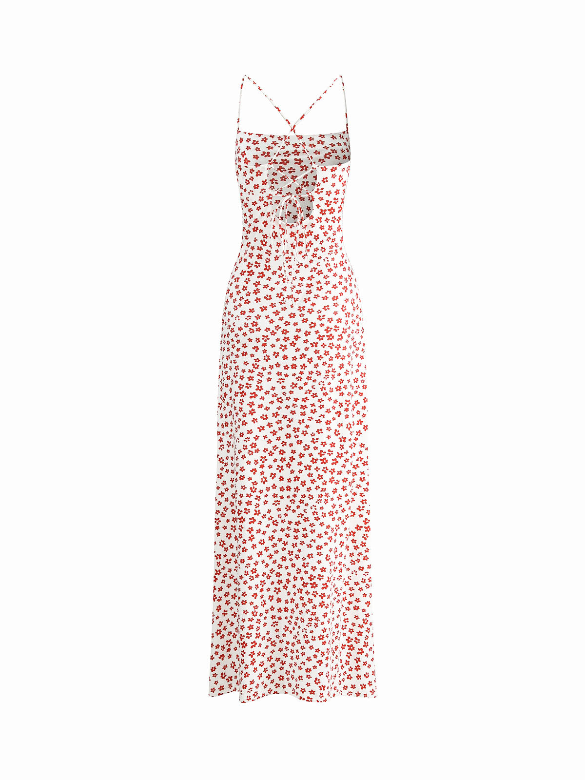 Floral Print Crisscross Strappy Maxi Dress