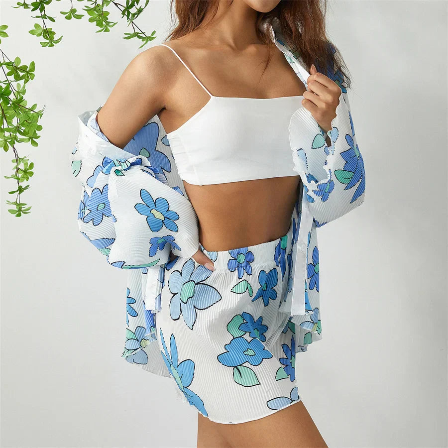 Floral Print Shirt and Shorts Co-ord Set