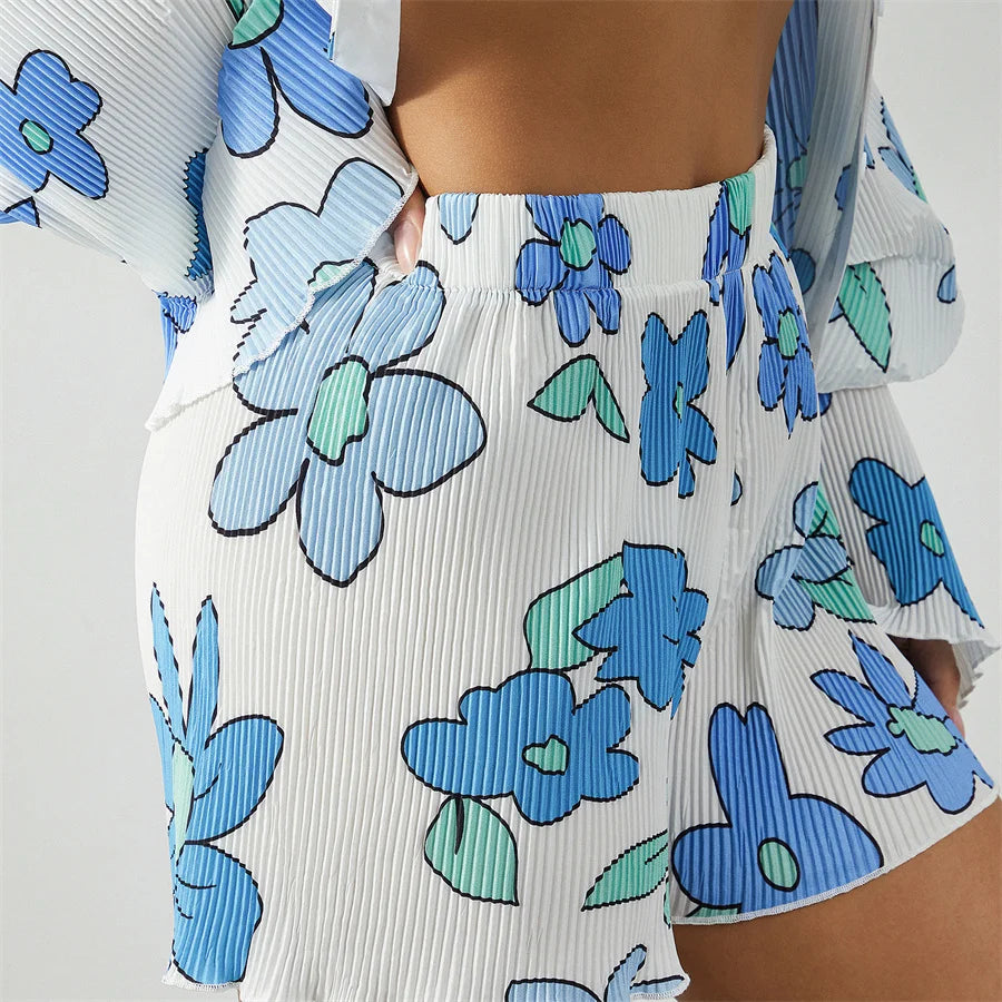 Floral Print Shirt and Shorts Co-ord Set