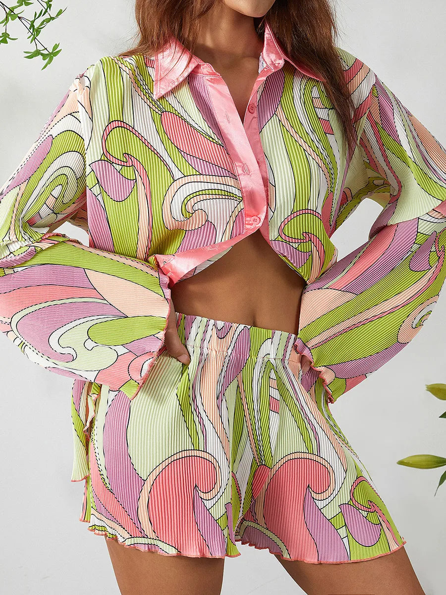 Floral Print Shirt and Shorts Co-ord Set