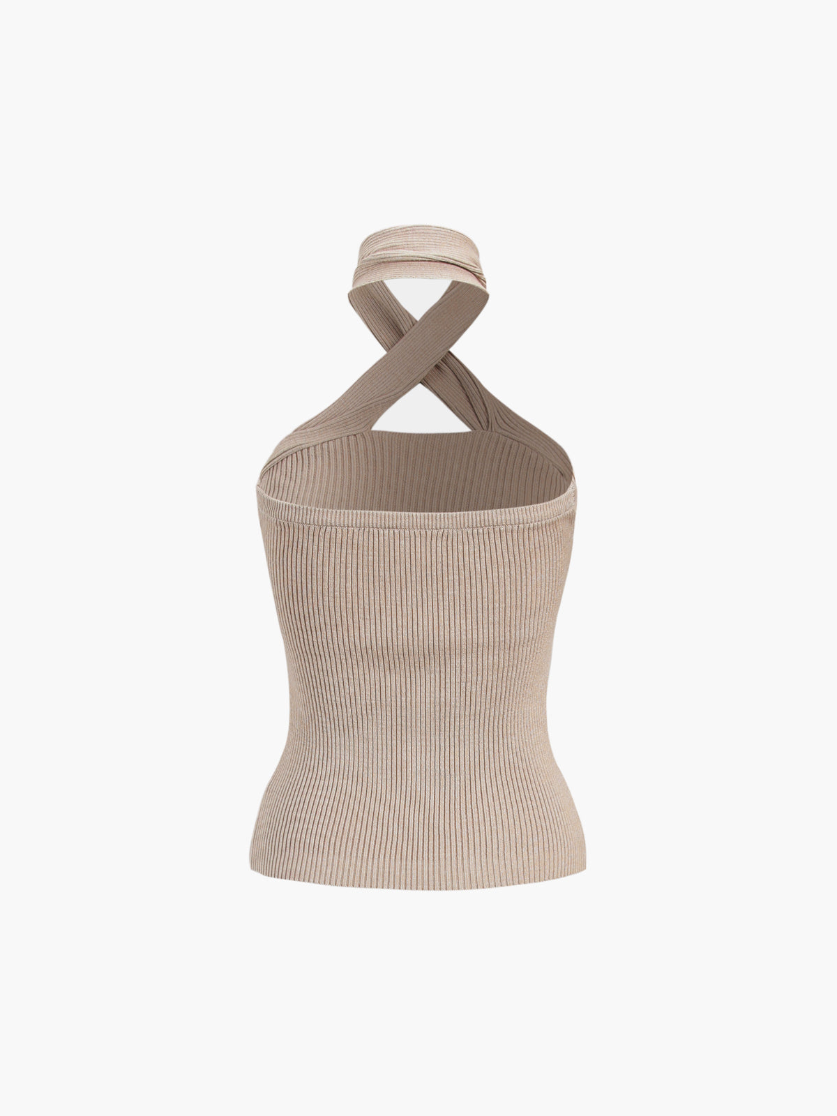 Halter Ribbed Knit Top