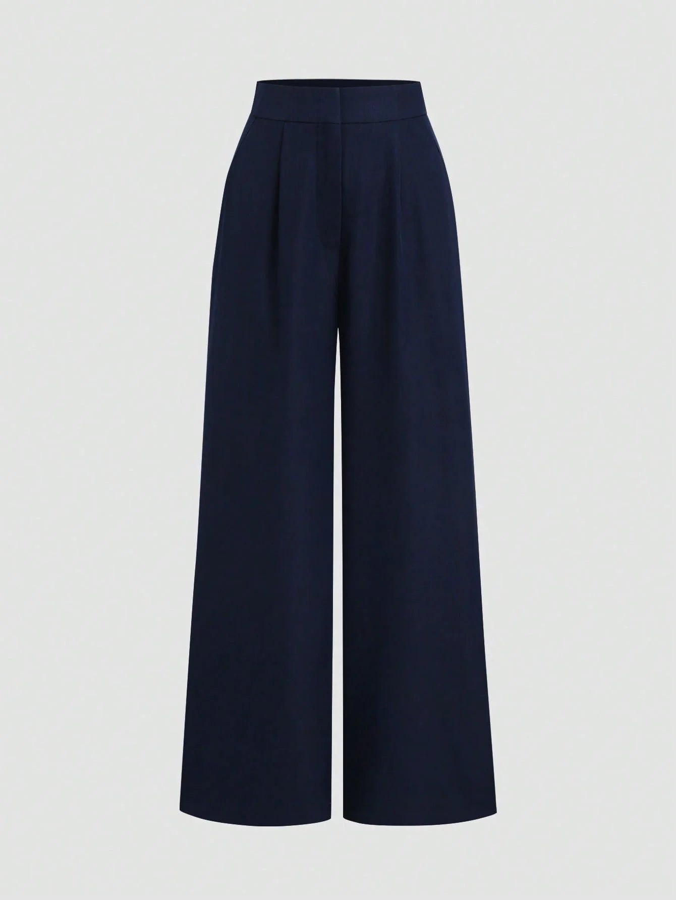 High Waist Pleated Wide Leg Tailored Trousers