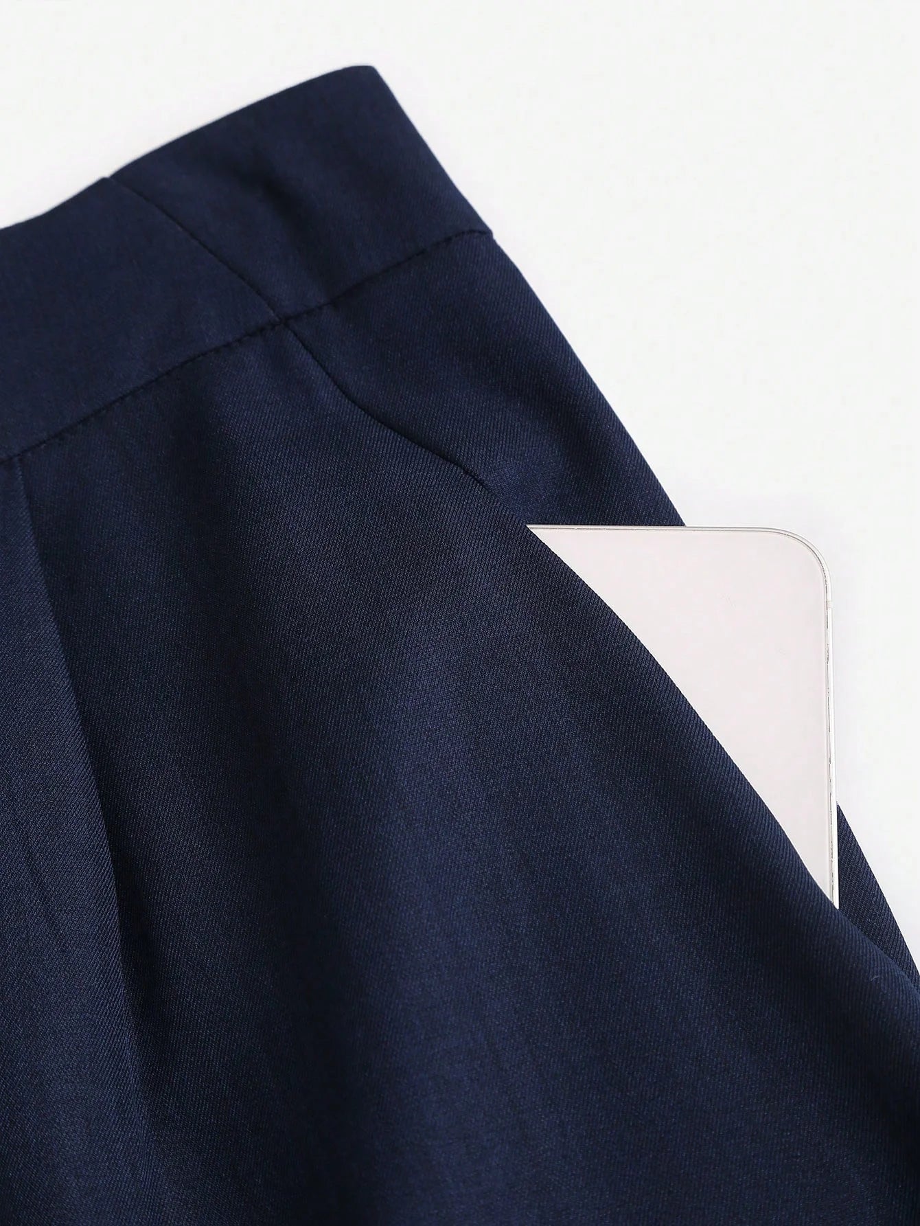 High Waist Pleated Wide Leg Tailored Trousers