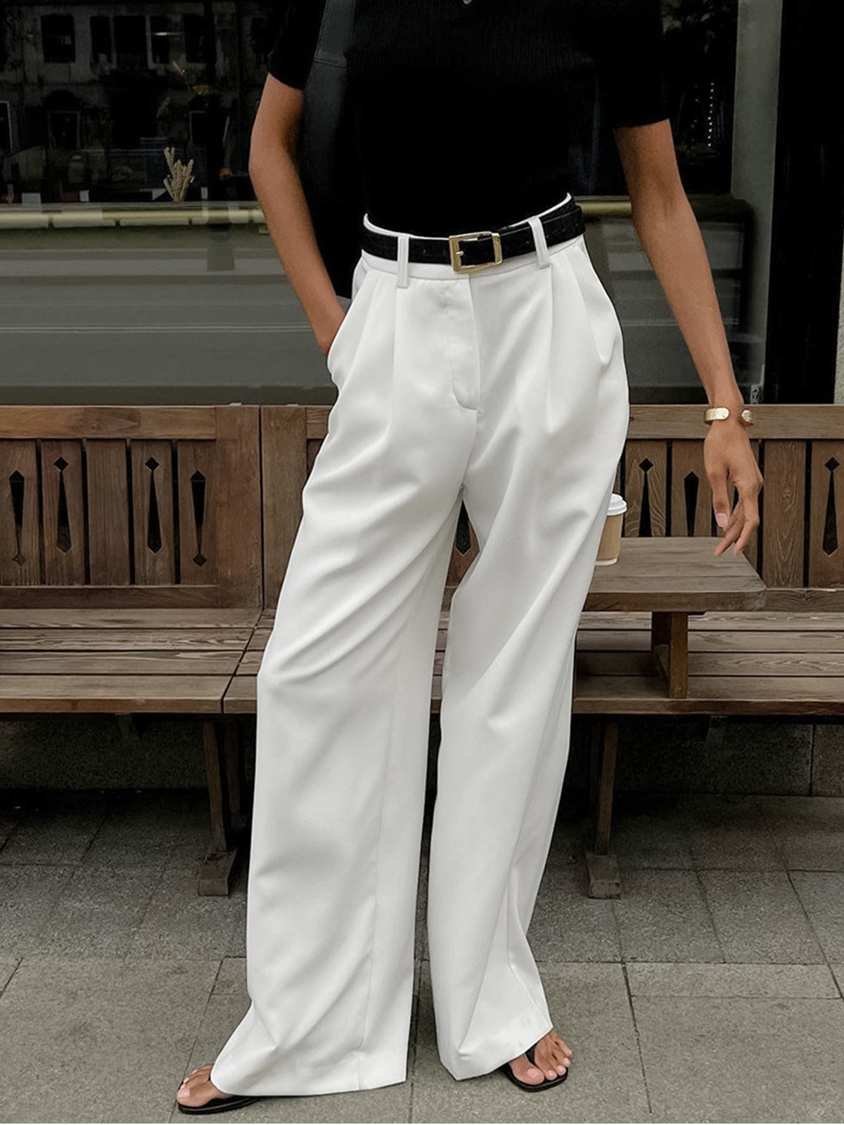 High-Waist Wide Leg Trousers
