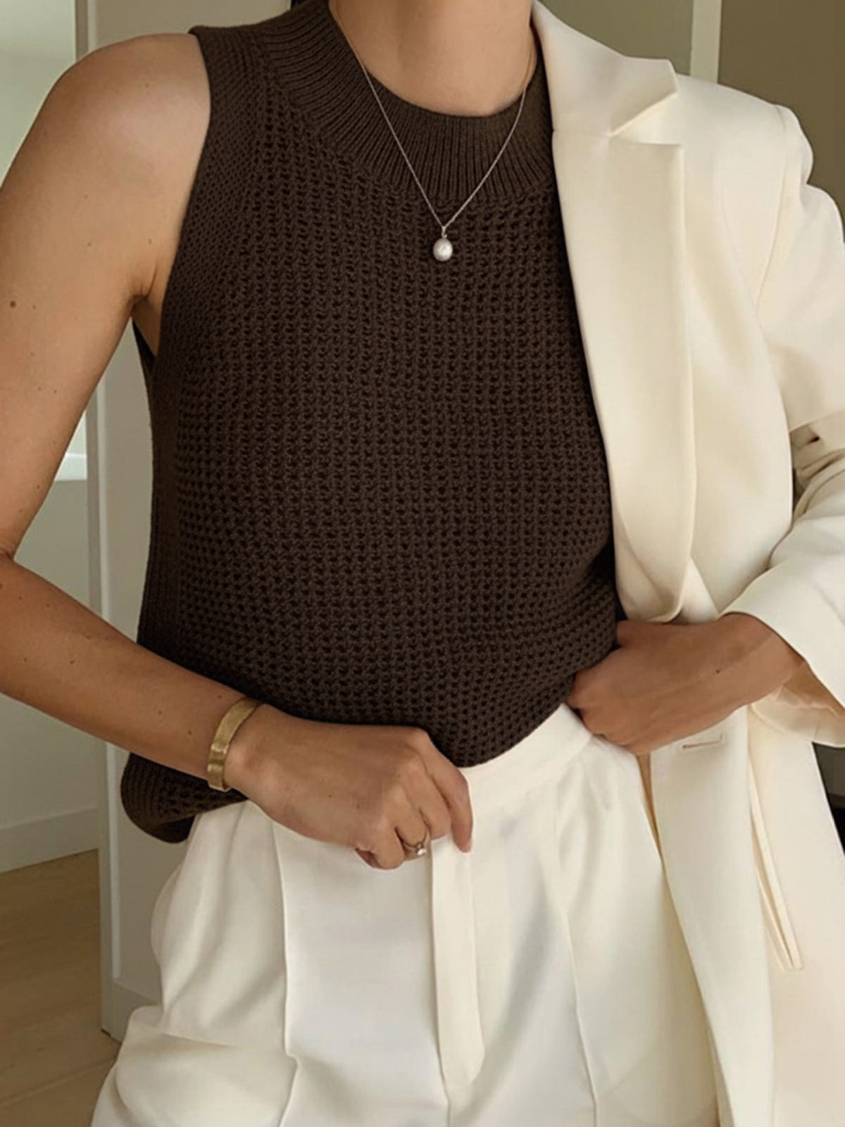 Hollow Knit Tank Top