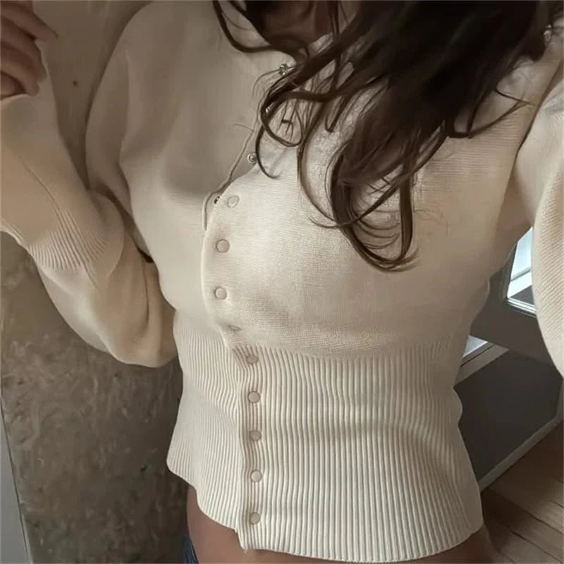 Knit Cardigan with Snap Button Closure