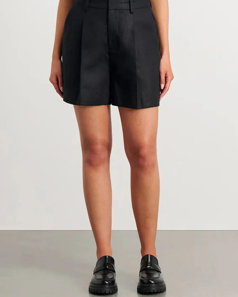 Linen V-Neck Tank Top and Shorts Co-ord Set