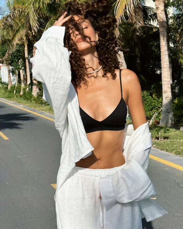 Loose Fit Shirt and Wide Leg Pants Set
