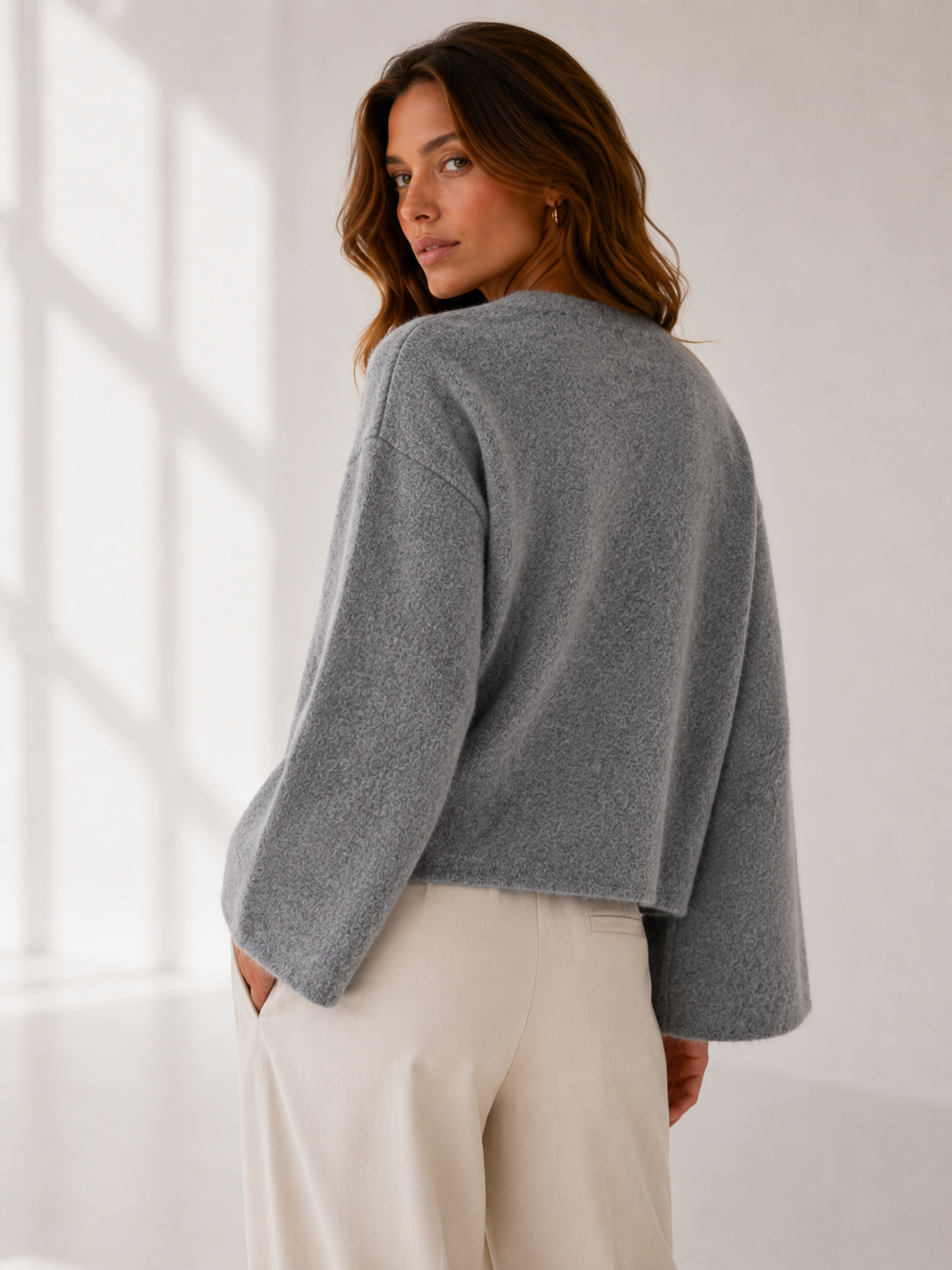 Open Front Knit Cardigan Coat
