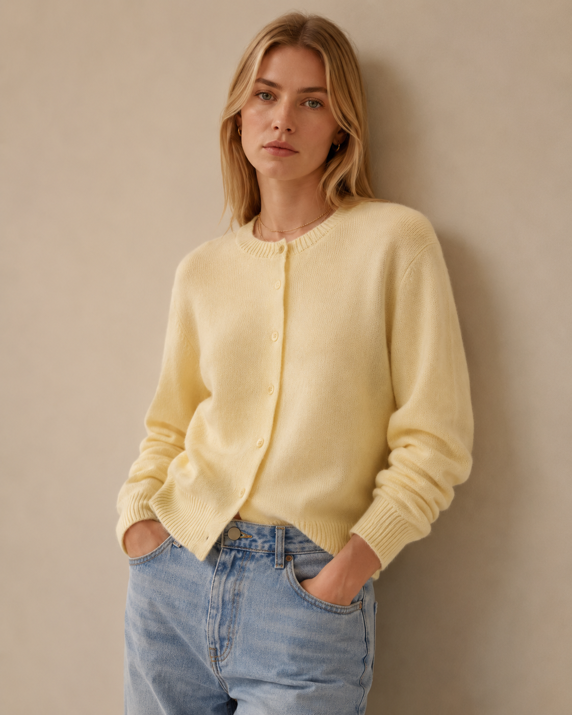 Ribbed Button Front Knit Cardigan