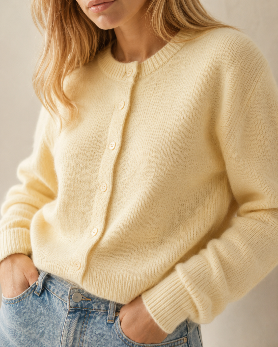 Ribbed Button Front Knit Cardigan