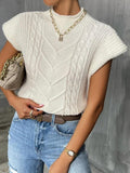 Relaxed Knit Vest with Cap Sleeve