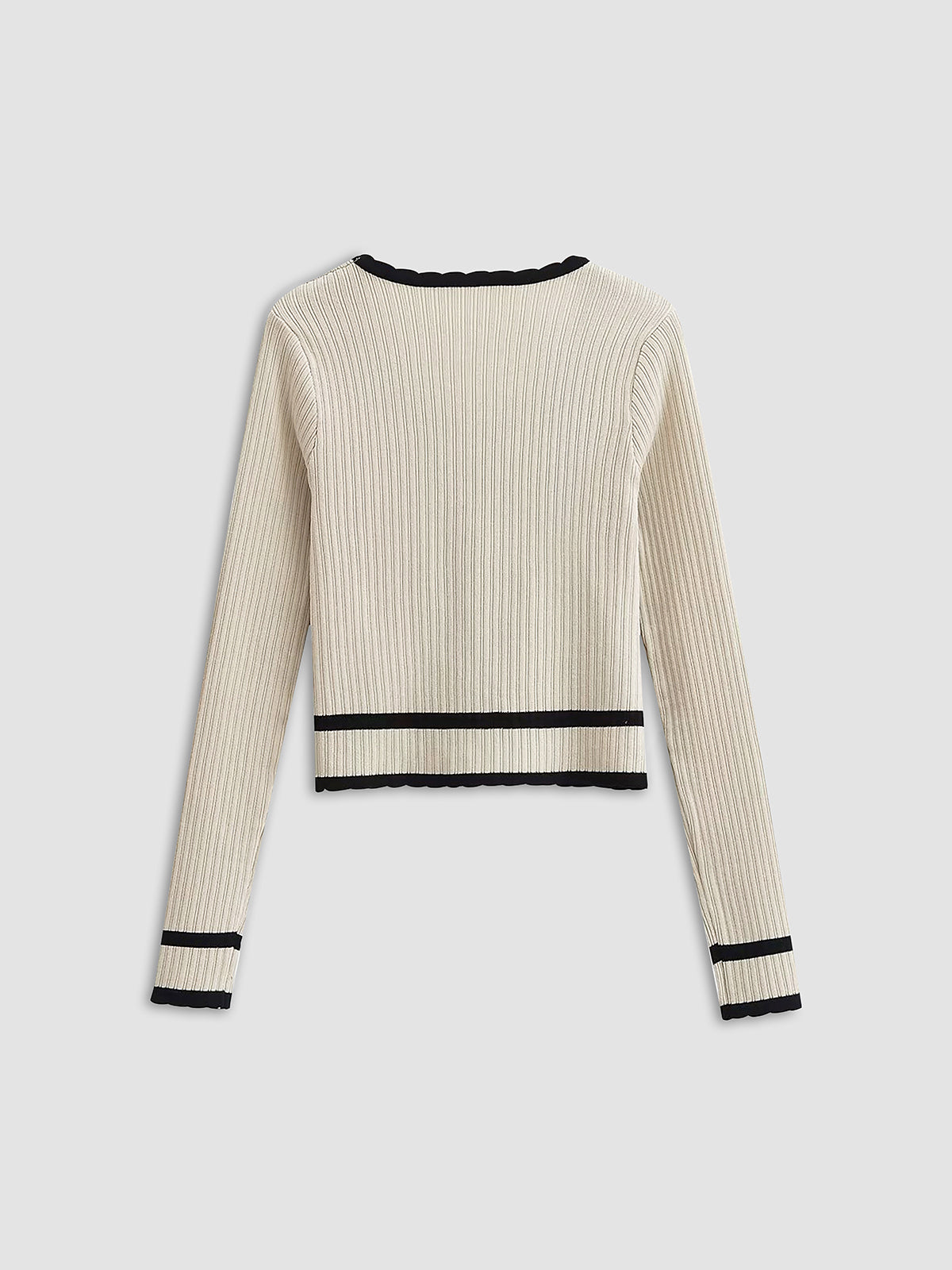 Retro Contrast Knit Cardigan