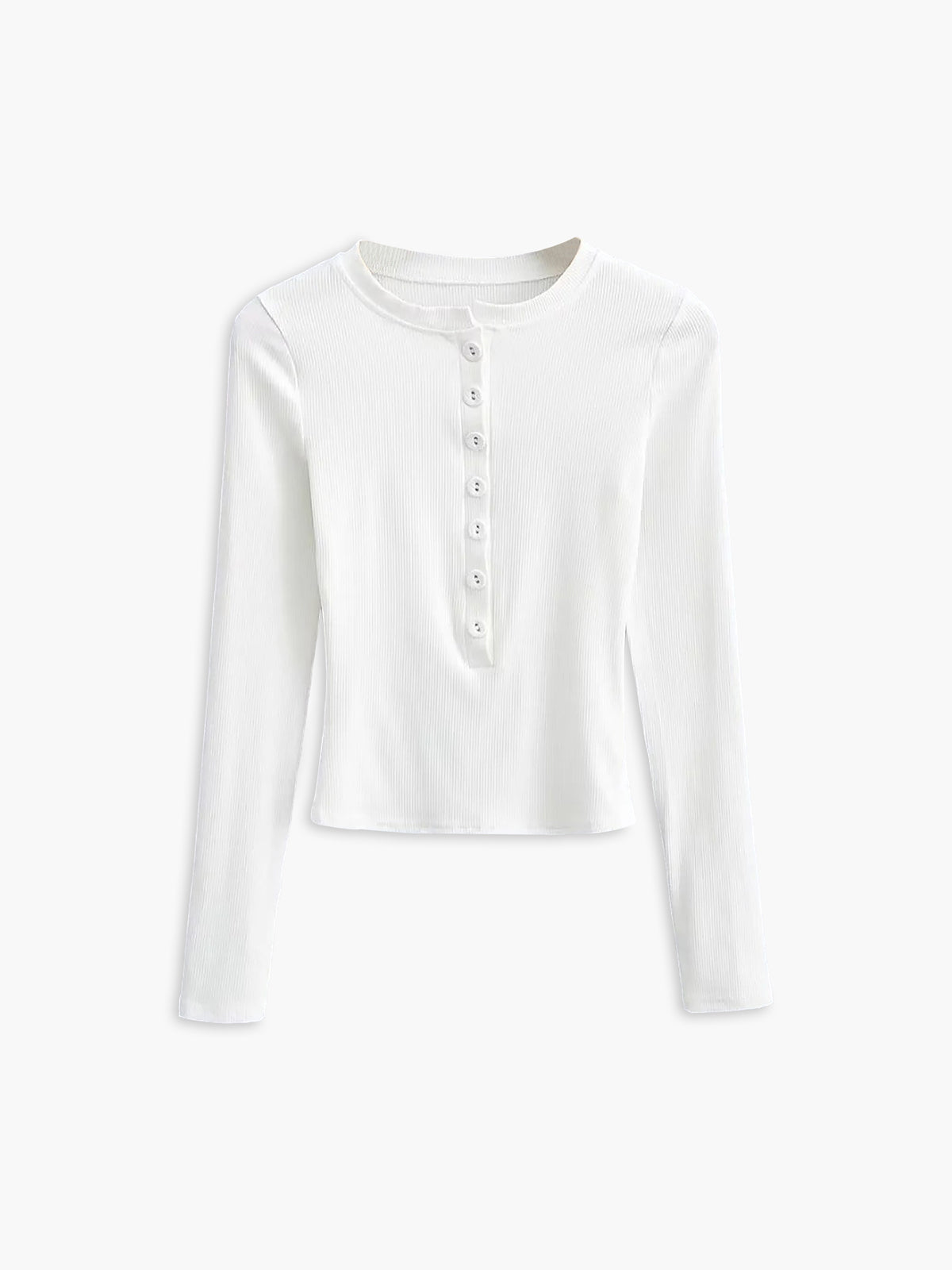 Ribbed Button Down Long Sleeve Crop Shirt