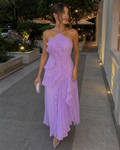 Ruffled Layered Sleeveless Maxi Dress