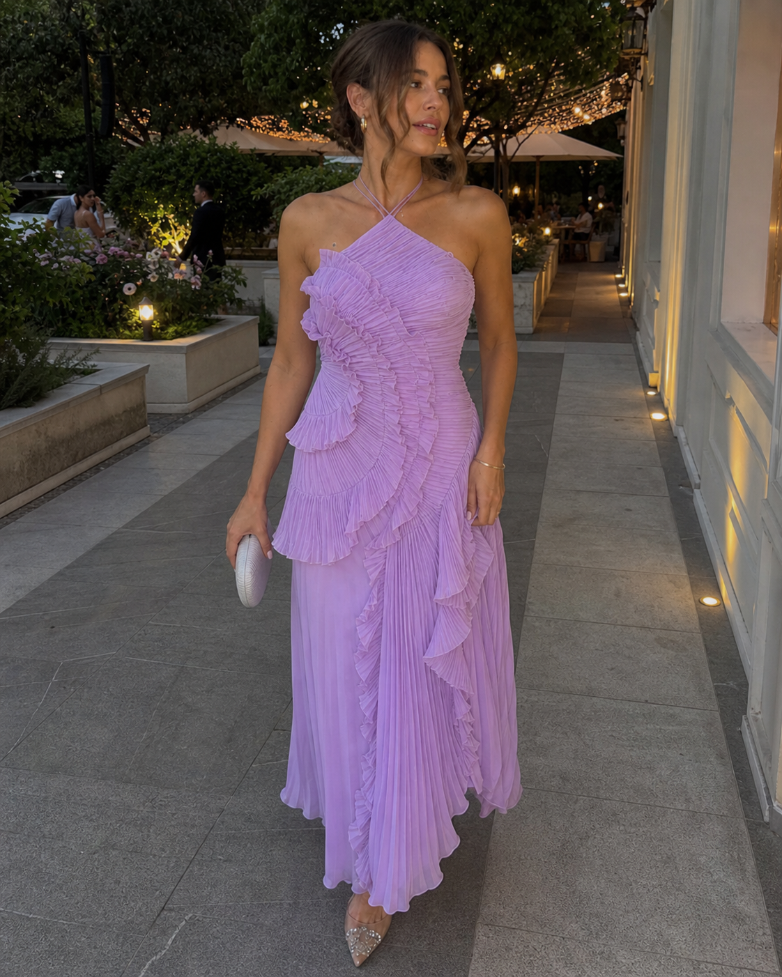 Ruffled Layered Sleeveless Maxi Dress