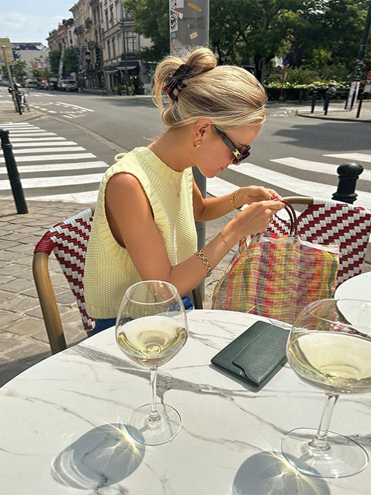 Sleeveless Knit Top with Open Back