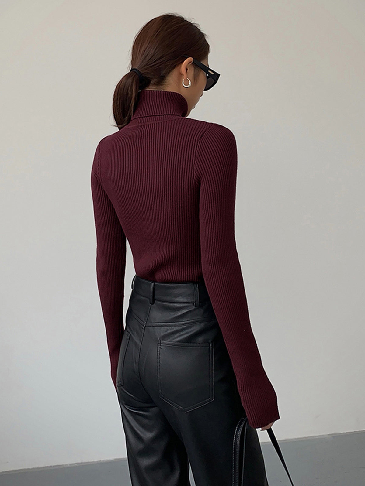 Slim Fit Turtleneck Knit Top