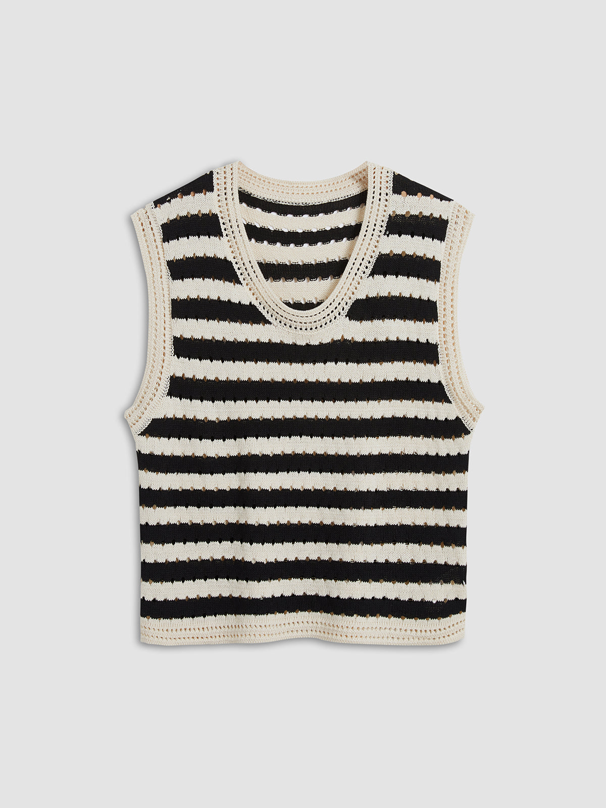 Striped Crochet Sweater Vest