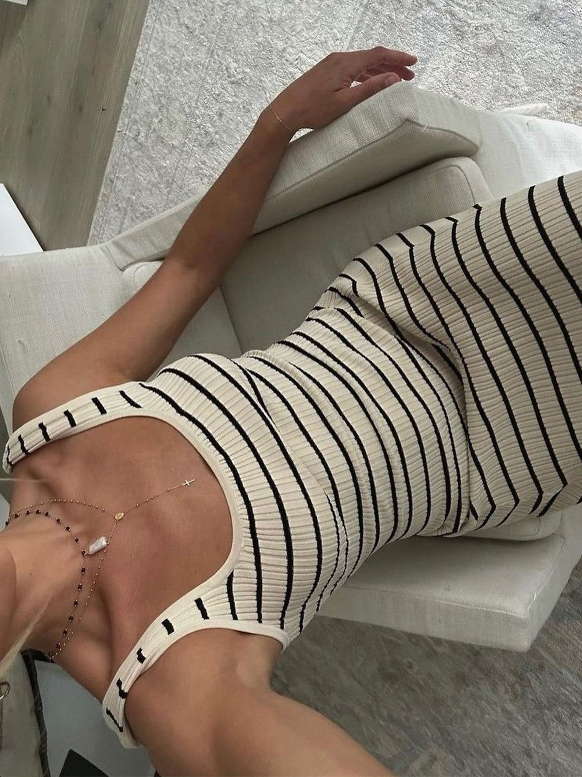 Striped Knit Maxi Dress