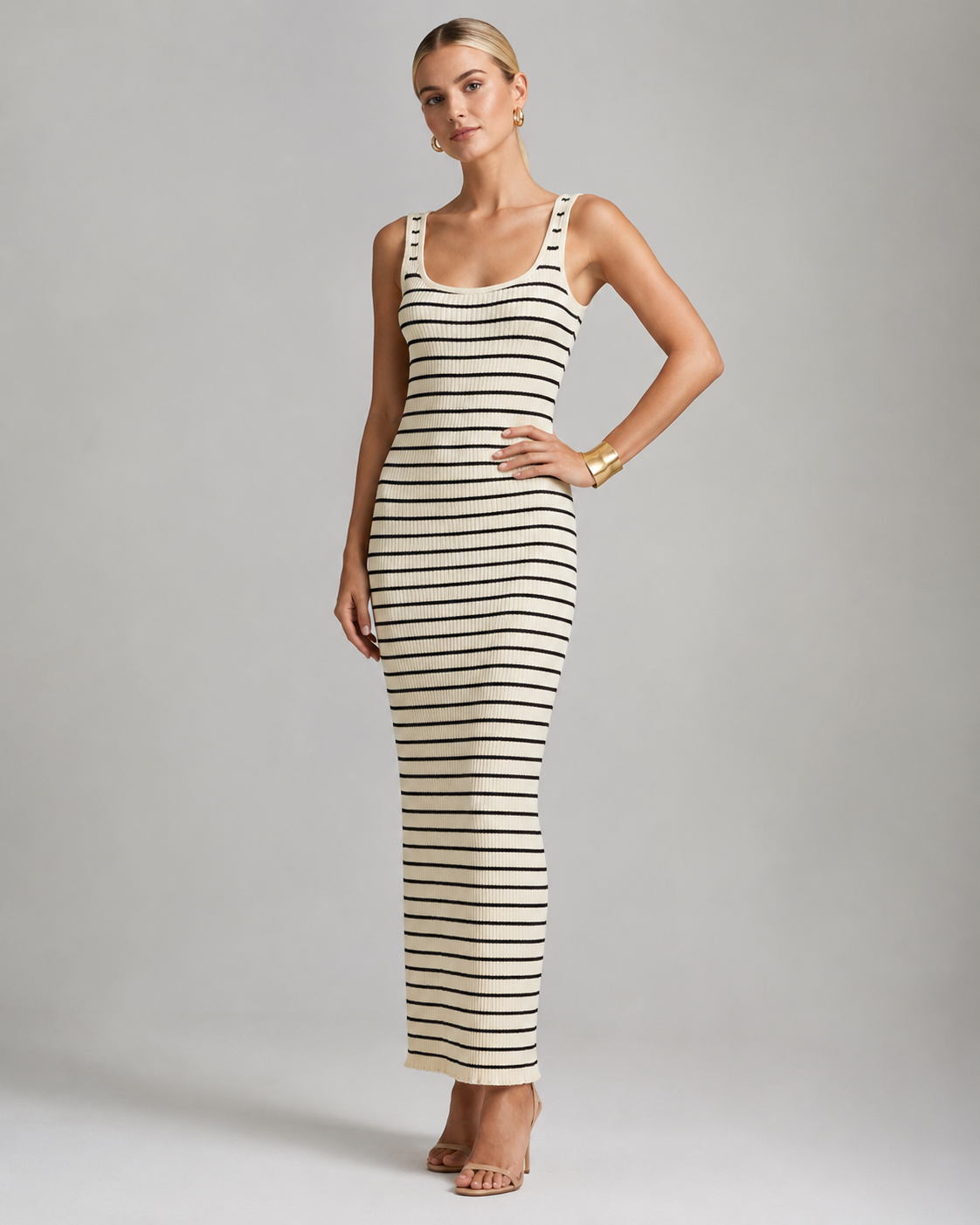 Striped Knit Maxi Dress