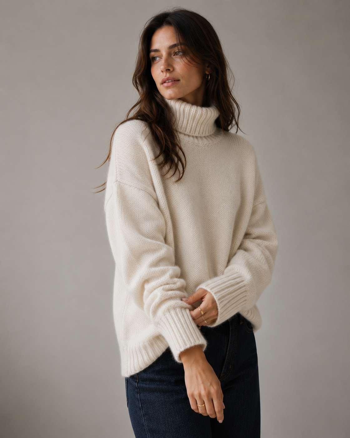 Cashmere Turtleneck Oversized Sweater