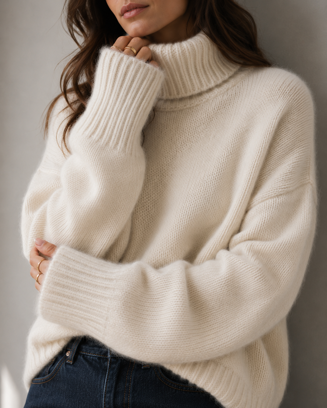 Cashmere Turtleneck Oversized Sweater