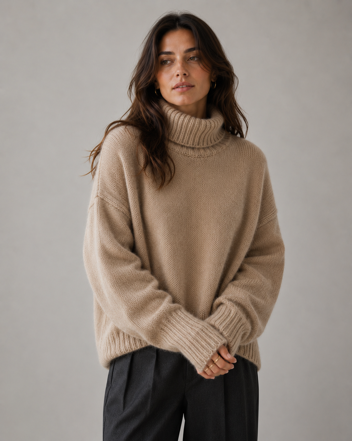Cashmere Turtleneck Oversized Sweater