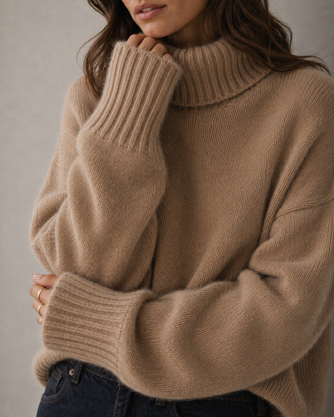 Cashmere Turtleneck Oversized Sweater