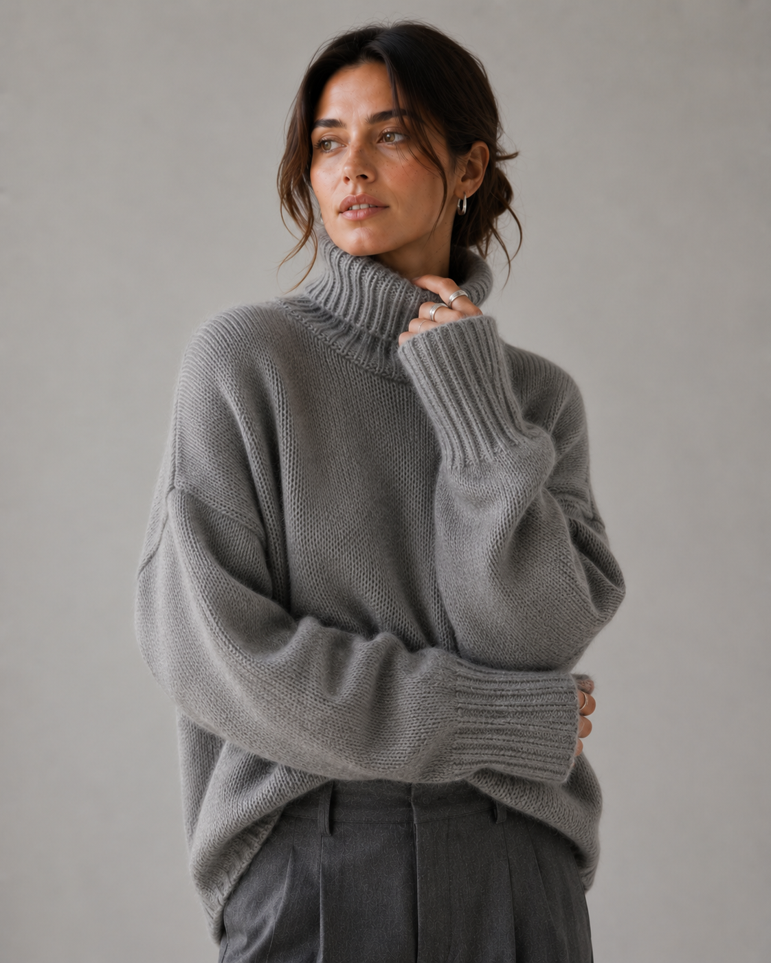 Cashmere Turtleneck Oversized Sweater