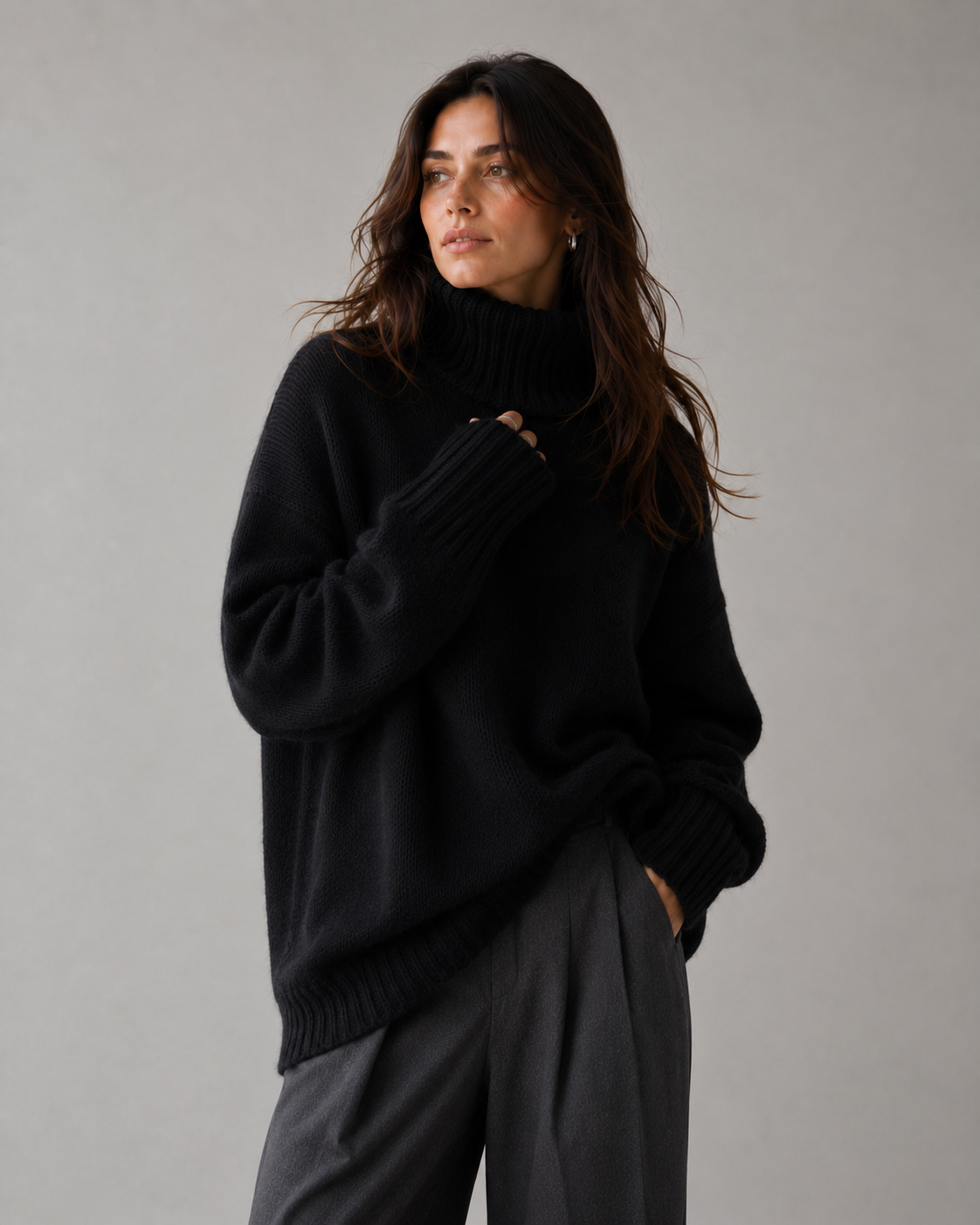 Cashmere Turtleneck Oversized Sweater