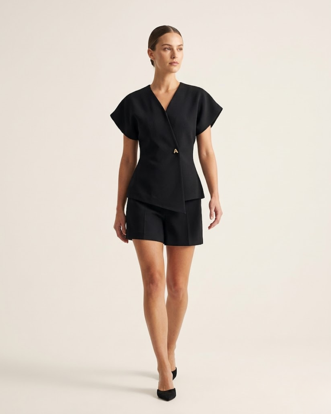 V-Neck Button Down Blouse
