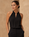 V-Neck Halter Sleeveless Chiffon Office Top