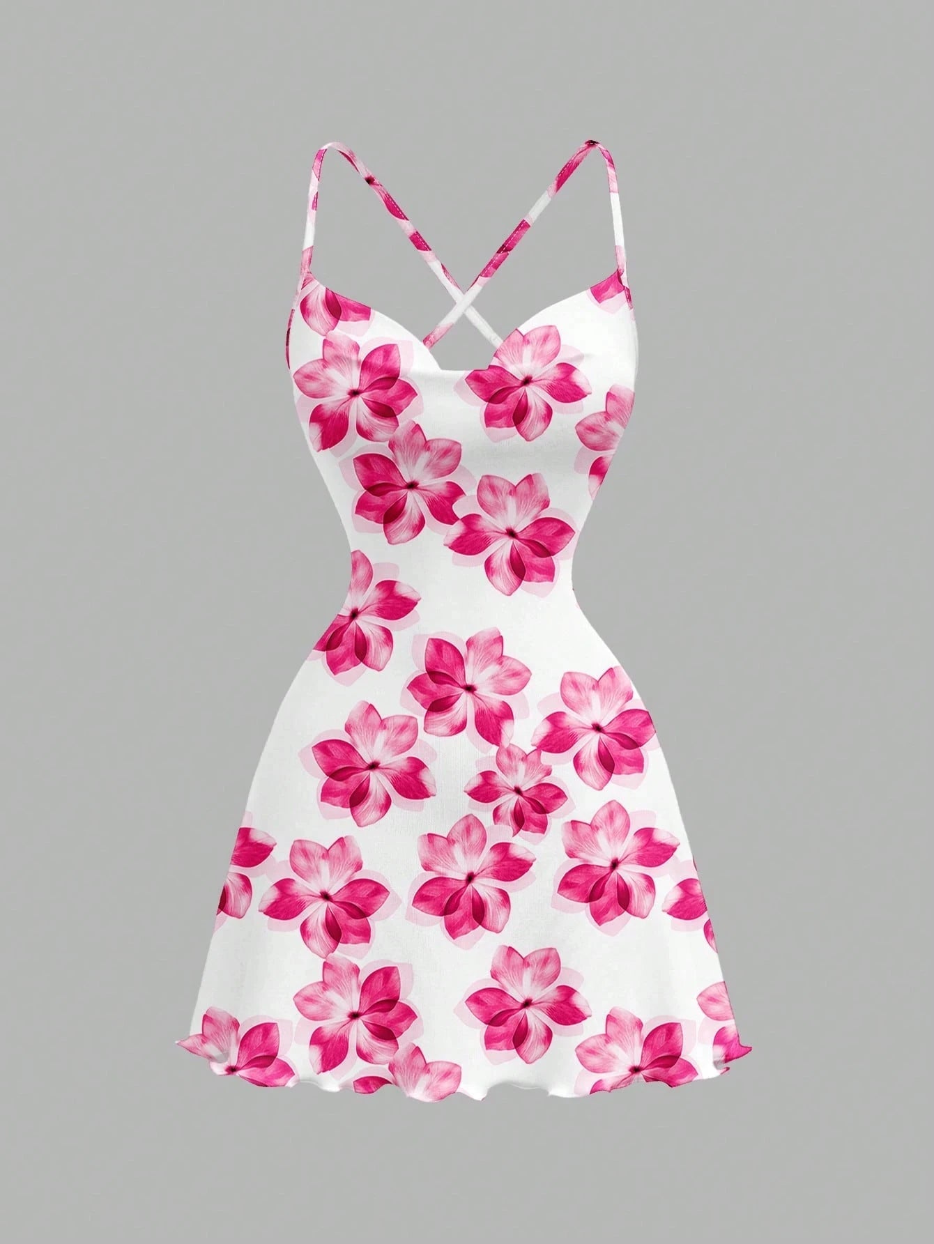 White Off Shoulder Floral Print Backless Mini Dress