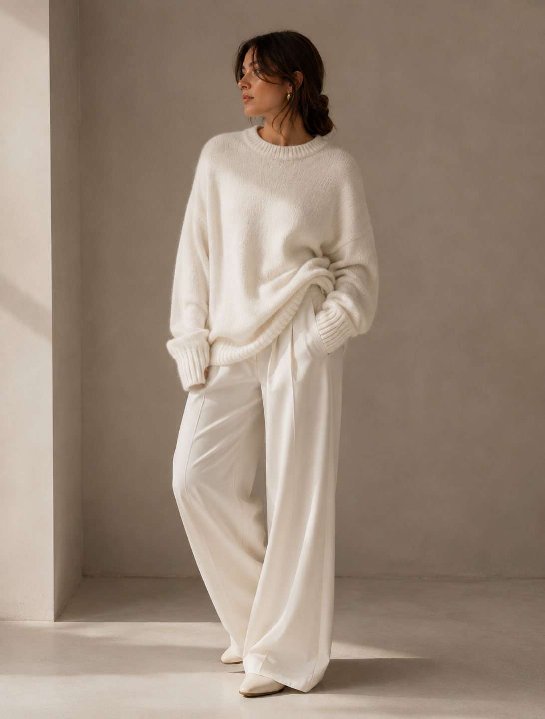 Women's Cashmere Oversized Crew Neck Sweater