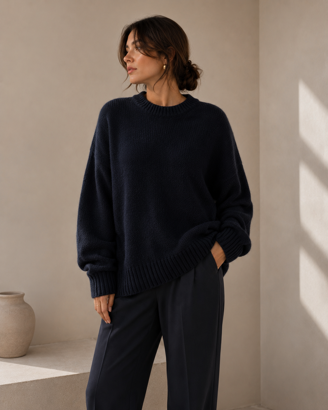 Women's Cashmere Oversized Crew Neck Sweater
