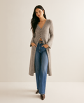 V-Neck Ribbed Maxi Cardigan